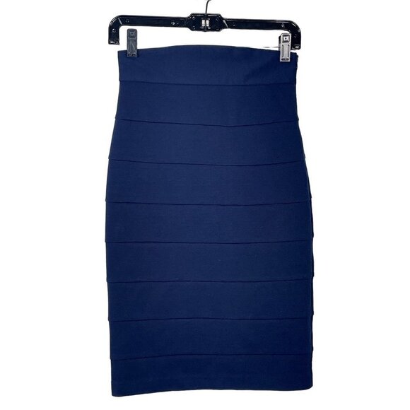 BB DAKOTA Bandage Mini Skirt Navy Size 2 EUC - Picture 1 of 4
